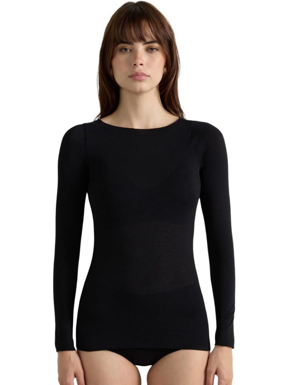 Ultralight Long Sleeve Boatneck Top with Cashmere Blend - Cozy & Stylish!